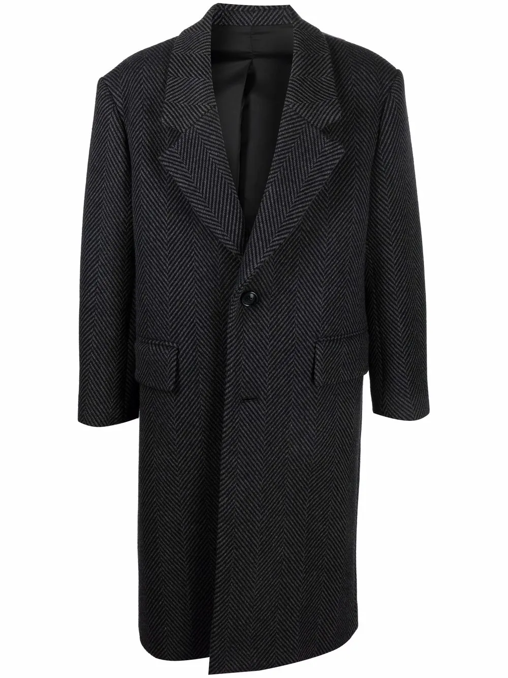 AMI Paris CHEVRON STRUCTURED OVERSIZE TWO BUTTONS COAT