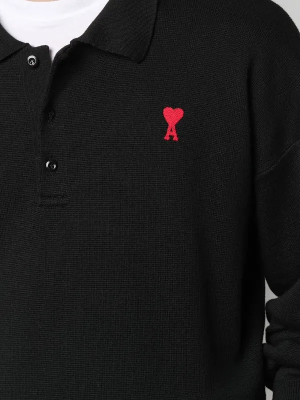 AMI Paris Ami De Coeur Knitted Polo 