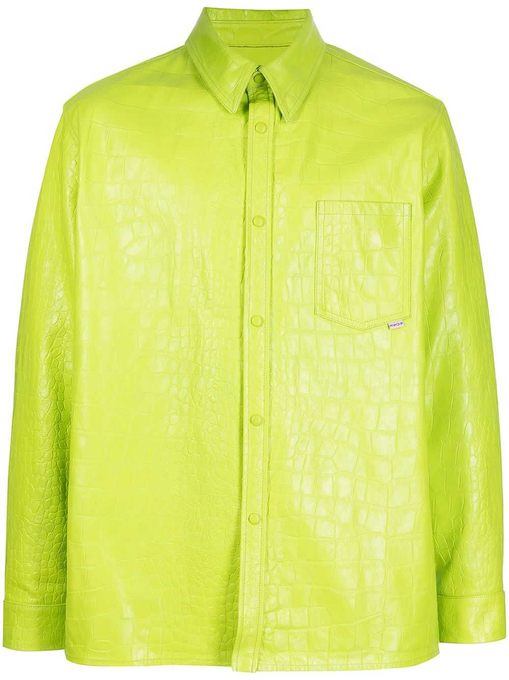 фото Martine rose куртка-рубашка с тиснением под крокодила