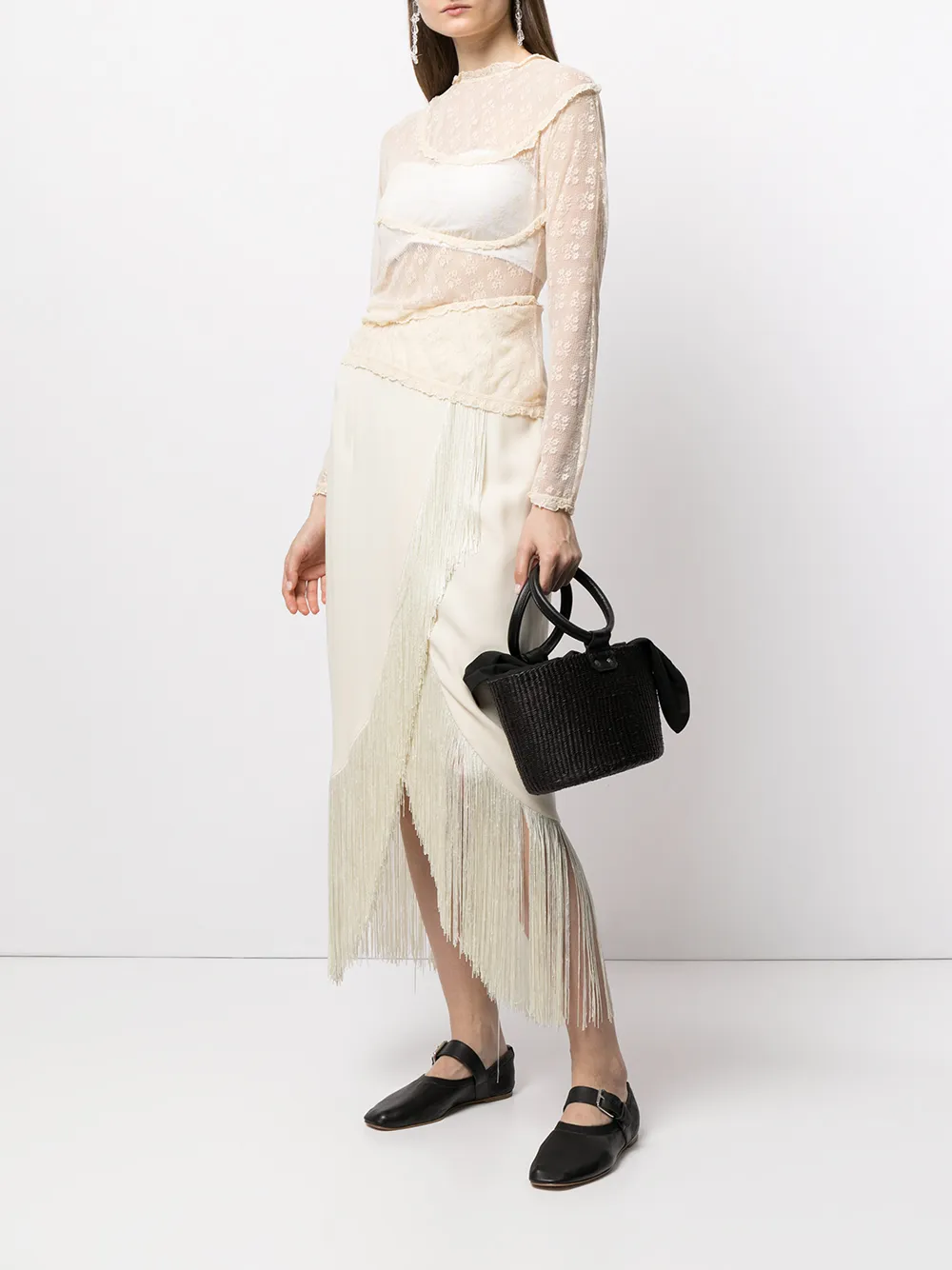 Image 2 of yuhan wang sheer floral embroidered blouse