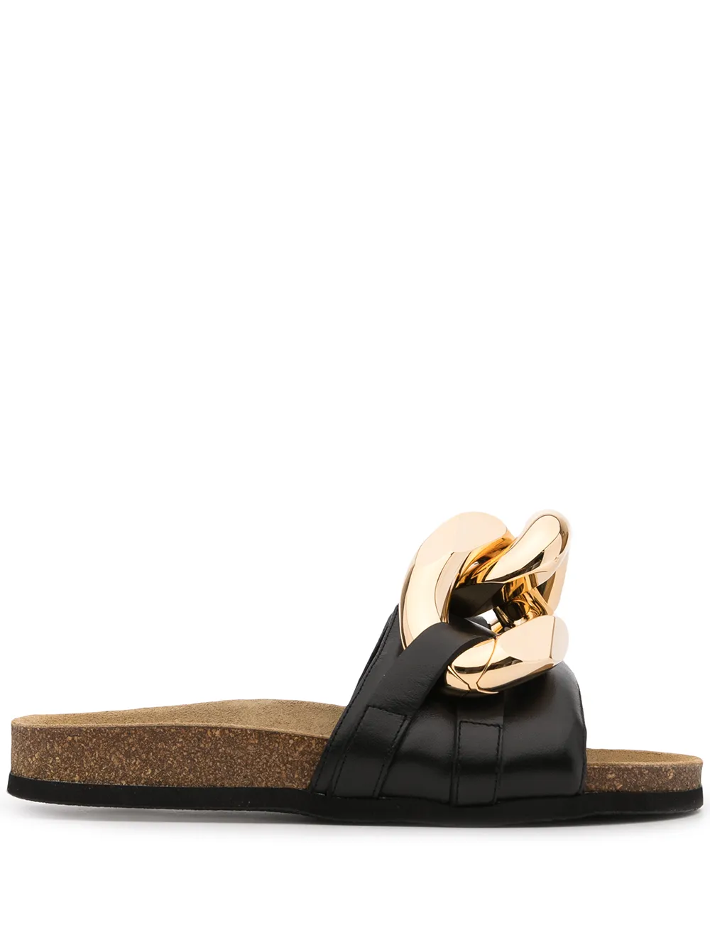 Jw Anderson Chain-link Detail Slip-on Sandals In Black