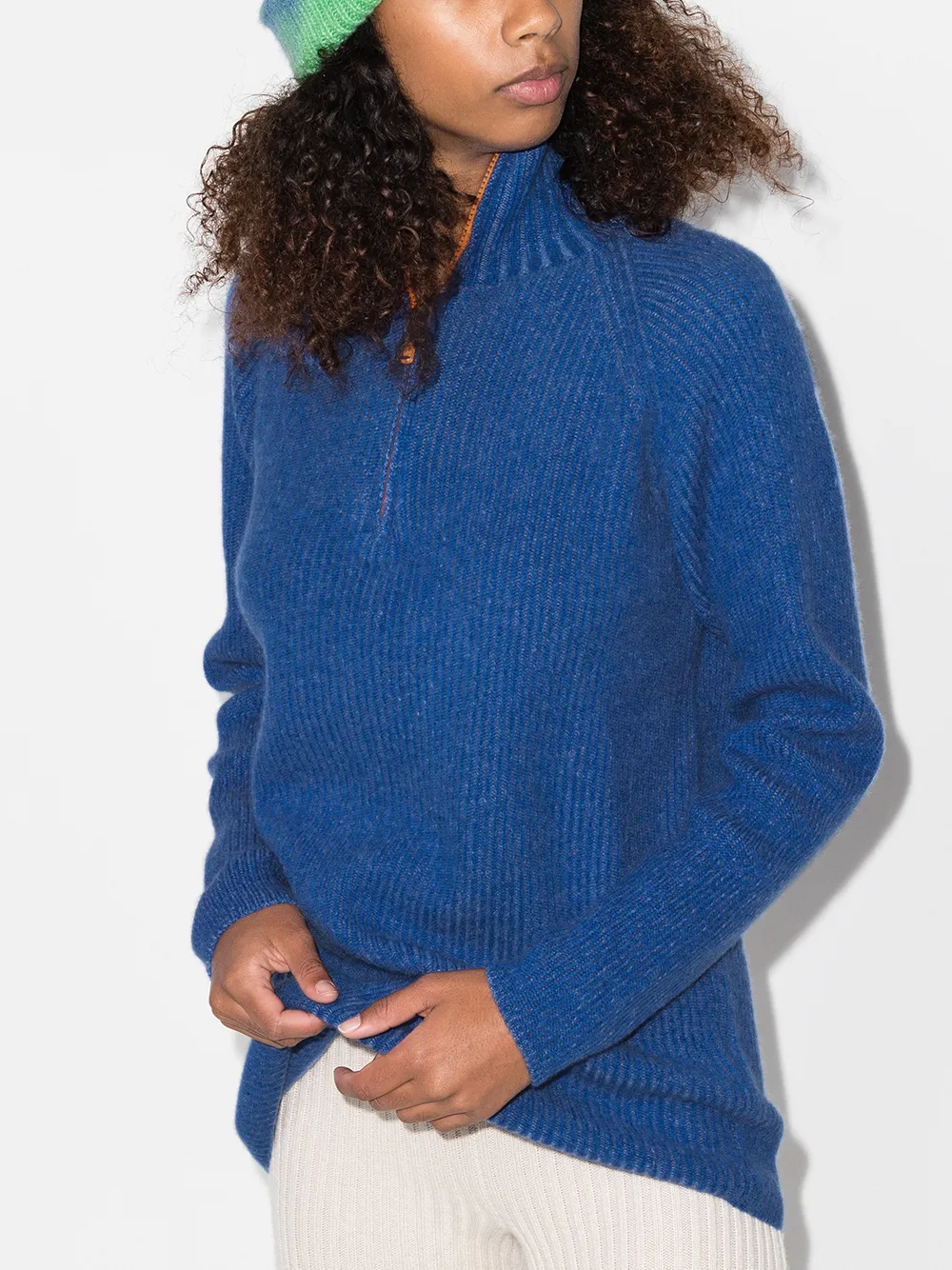 Image 2 of The Elder Statesman Med Rib Funnel cashmere jumper