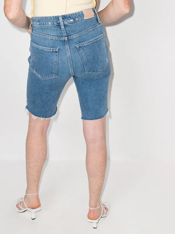 PAIGE Robbie Denim Bermuda Shorts Blue FARFETCH UK