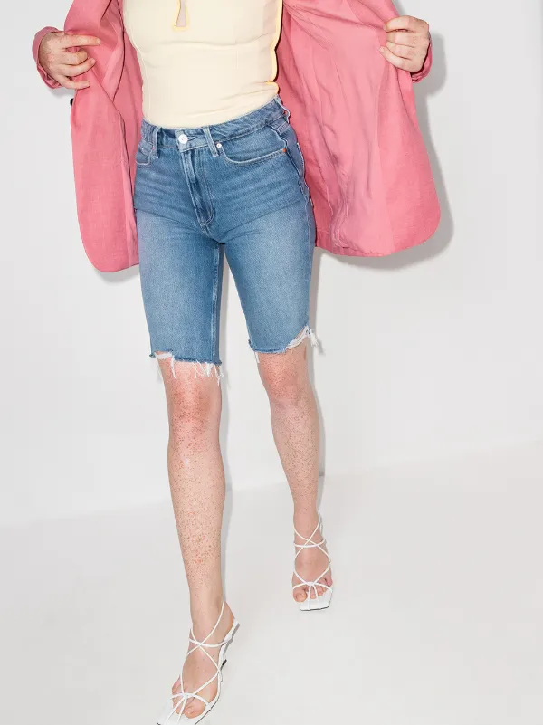 PAIGE Robbie Denim Bermuda Shorts Blue FARFETCH UK