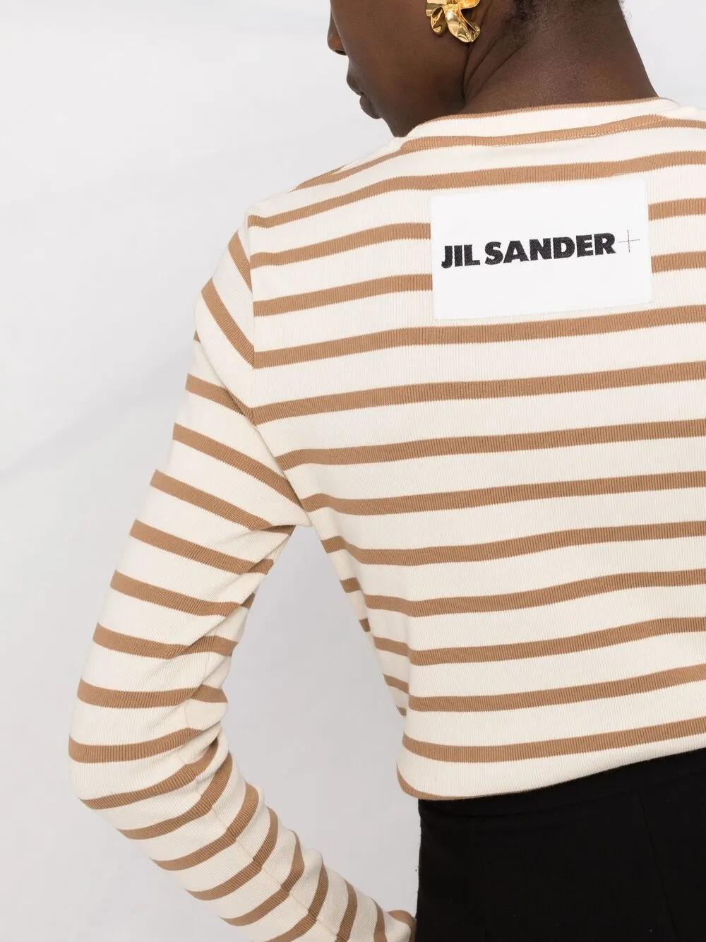 фото Jil sander топ в полоску с нашивкой-логотипом