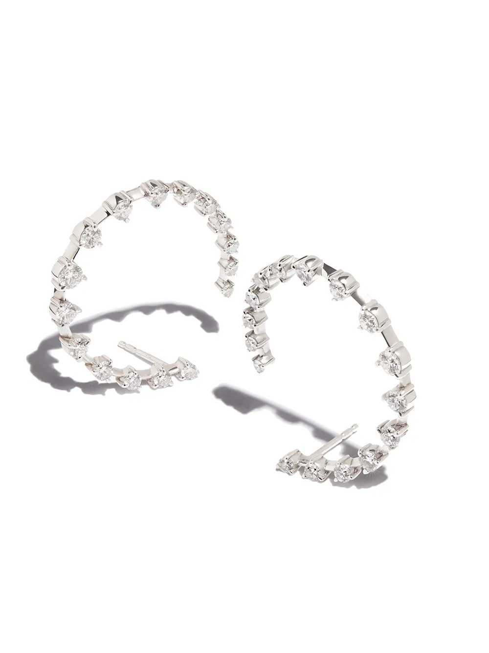 Image 2 of Jade Trau 18kt white gold diamond hoop earrings