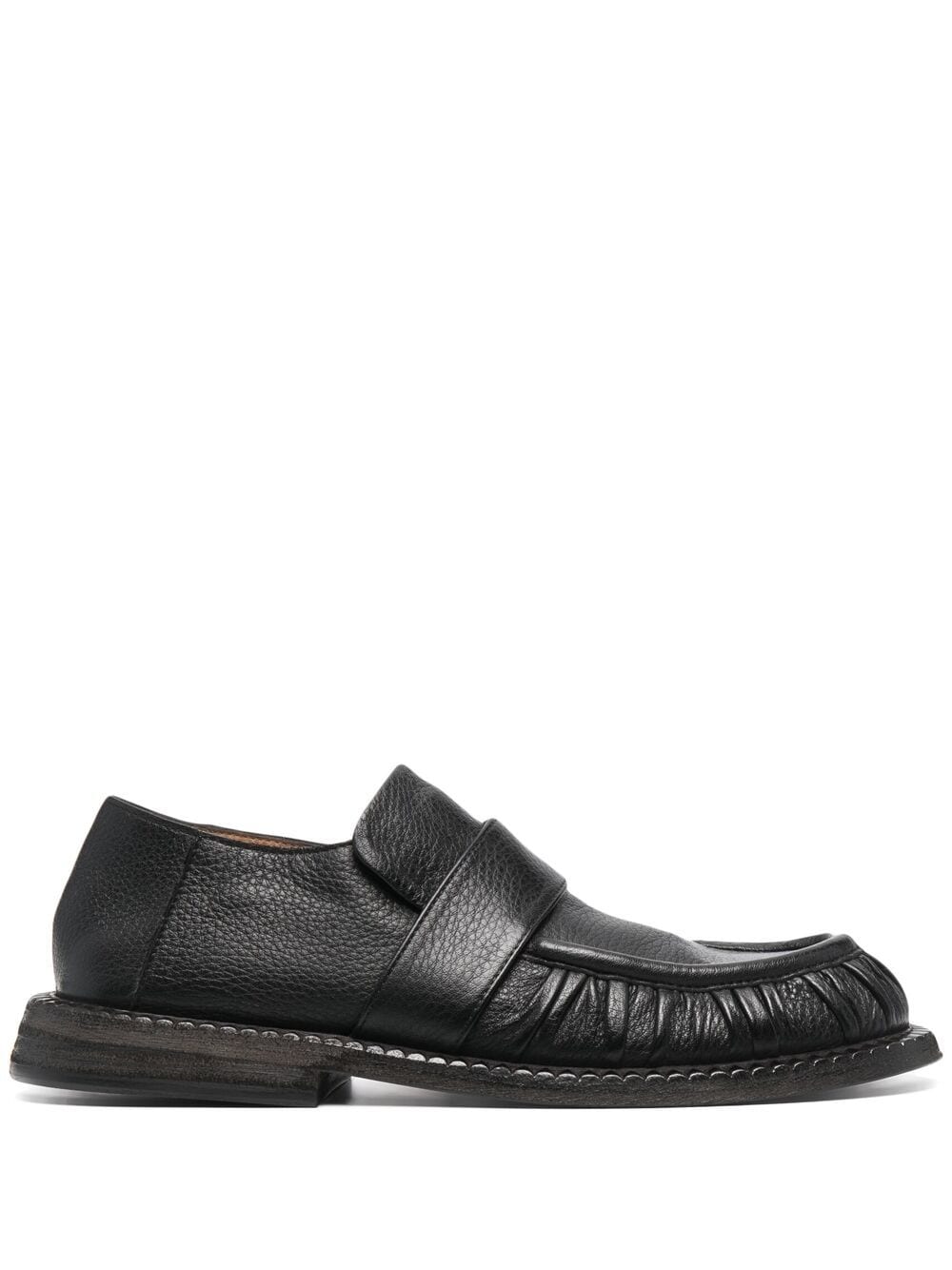 Shop Marsèll Alluce Slip-on Leather Loafers In Black