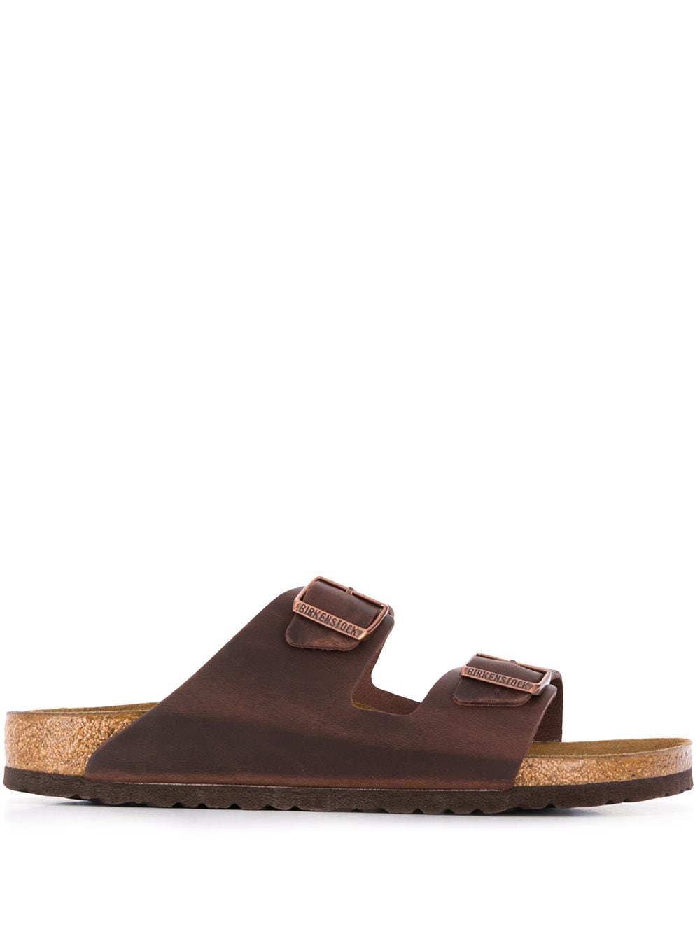 Shop Birkenstock Arizona Buckled Sandals In Brown