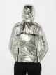 Paco Rabanne metallic-finish zip-up track jacket