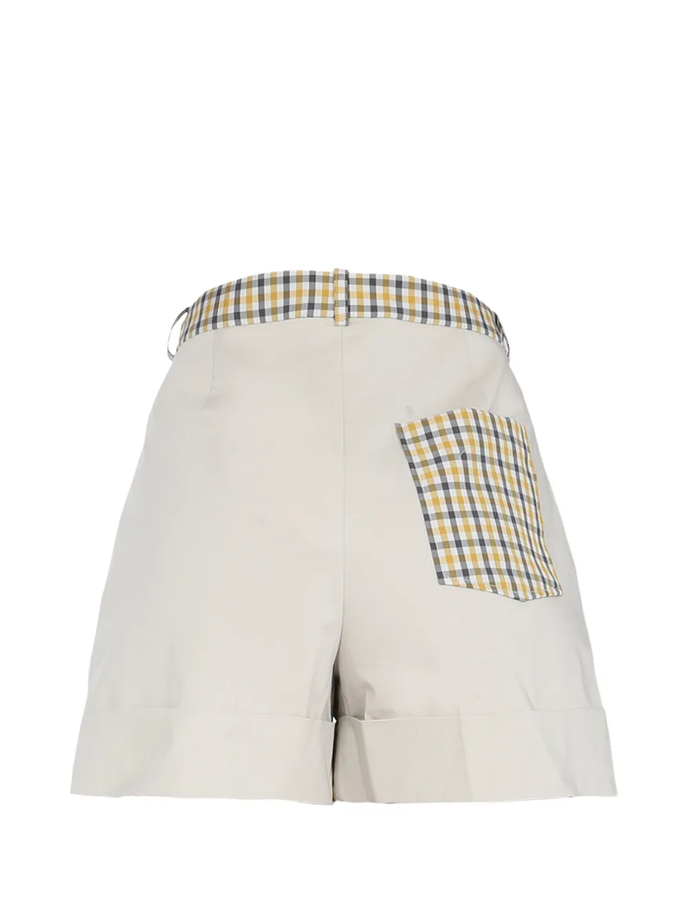  Baum Und Pferdgarten Pleated Checked Shorts - Neutrals 