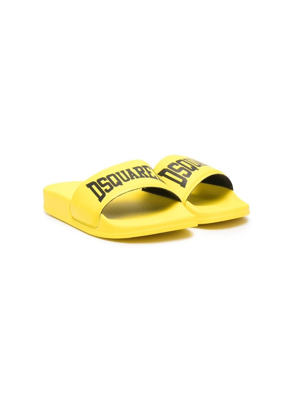 Shop Dsquared2 Logo-strap Slides In Yellow