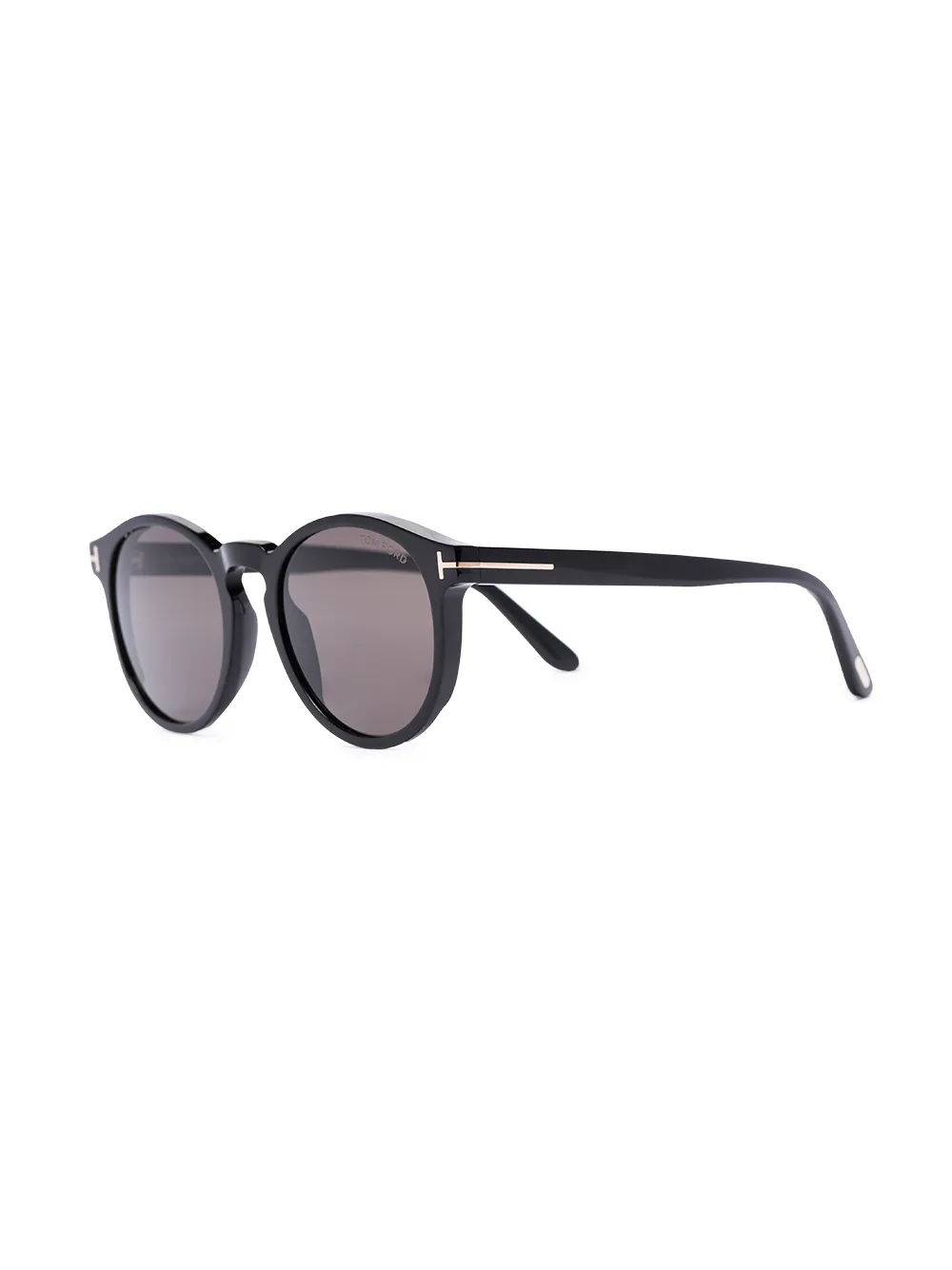 Shop Tom Ford Round Frame Sunglasses In 黑色