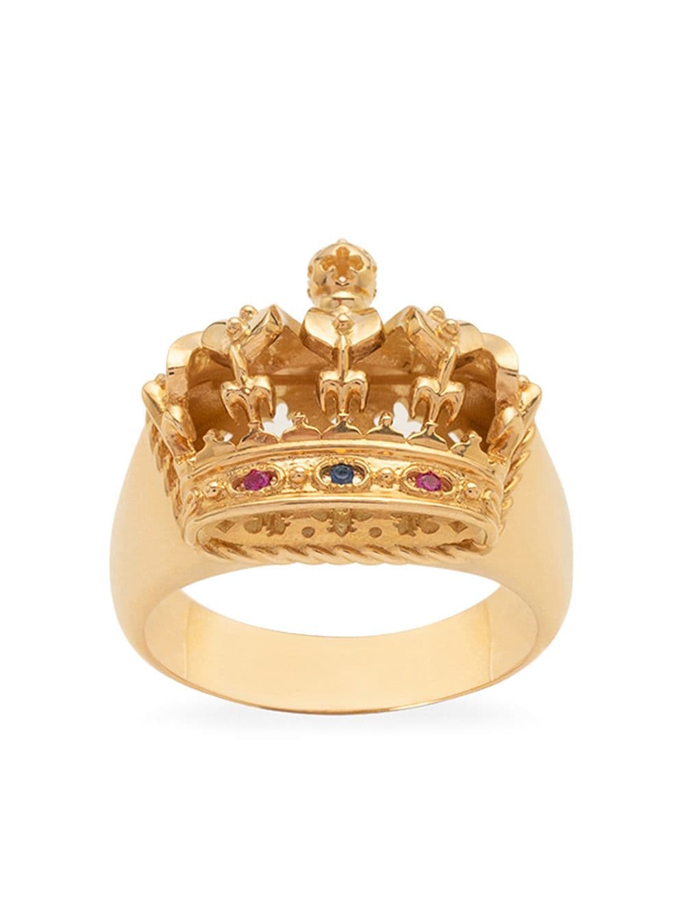 фото Dolce & gabbana кольцо из желтого золота с сапфирами и рубинами