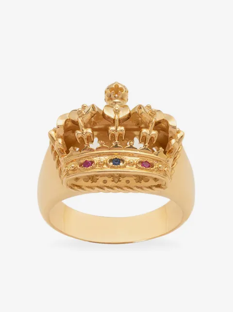 Dolce & Gabbana anillo Royal en oro amarillo de 18kt con zafiro y rubí