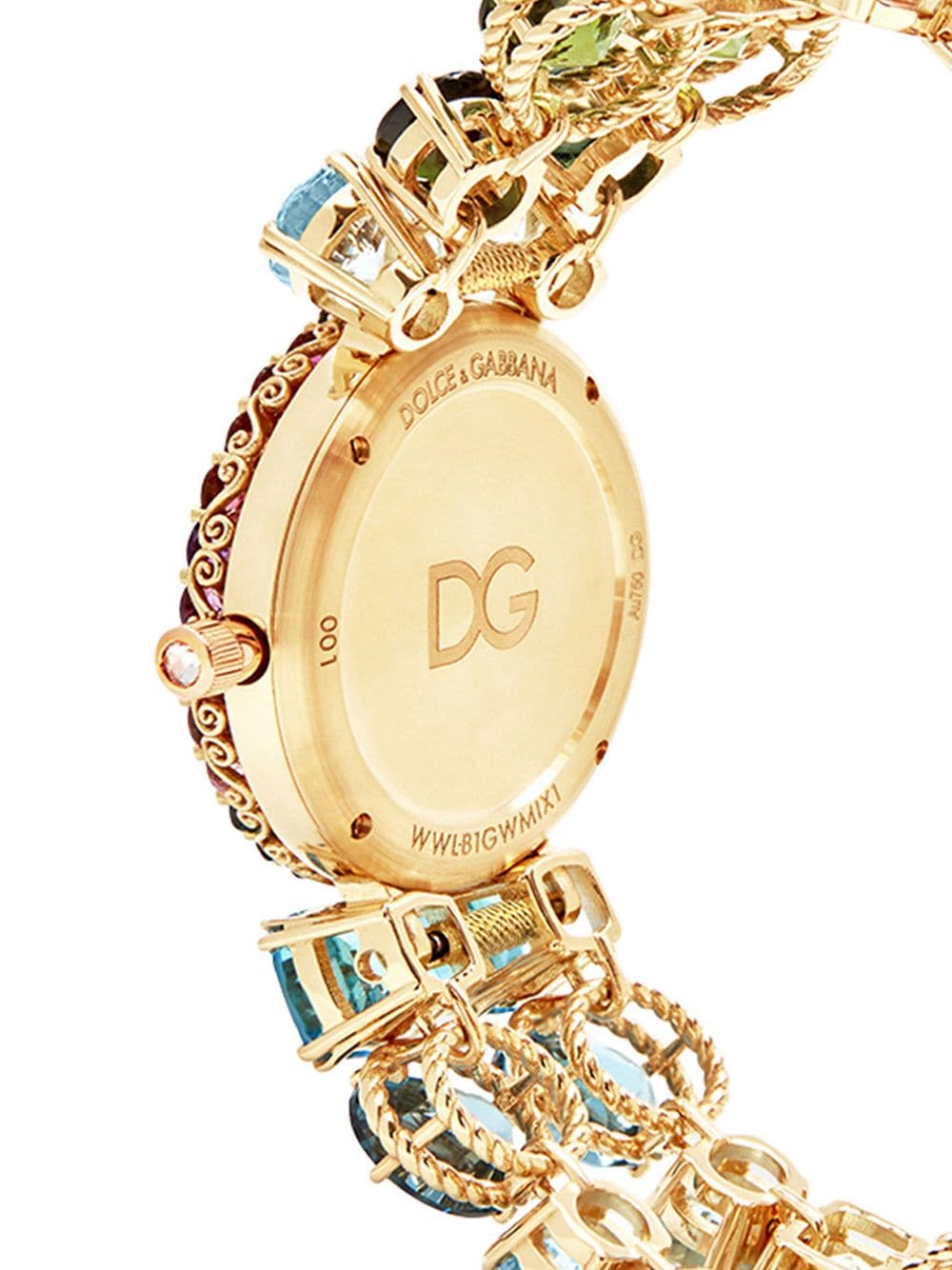 Shop Dolce & Gabbana Rainbow Crystal 34mm In Gold