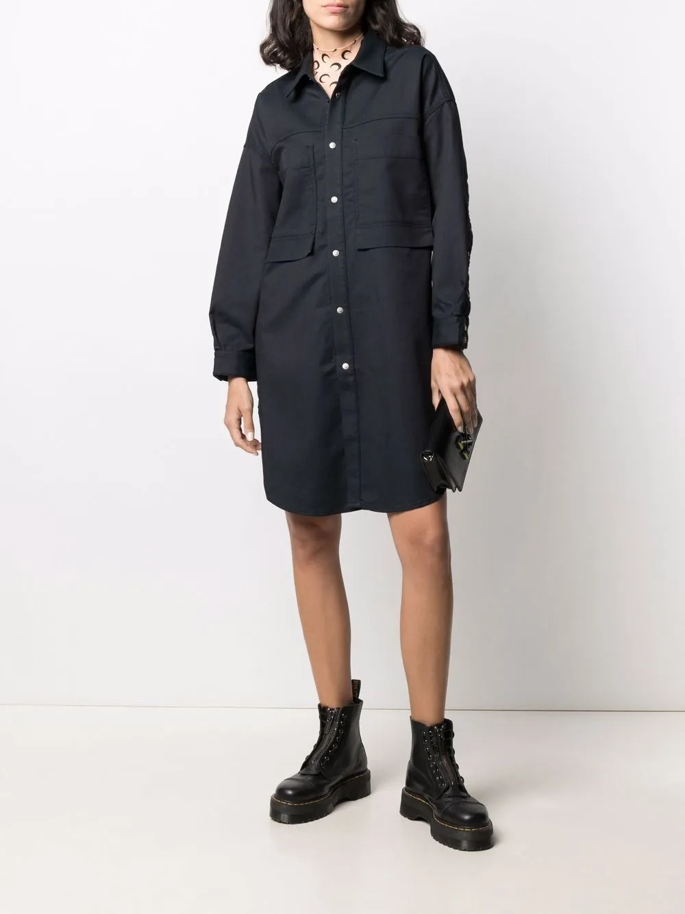 фото Diesel платье-рубашка joggjeans с нашивкой-логотипом