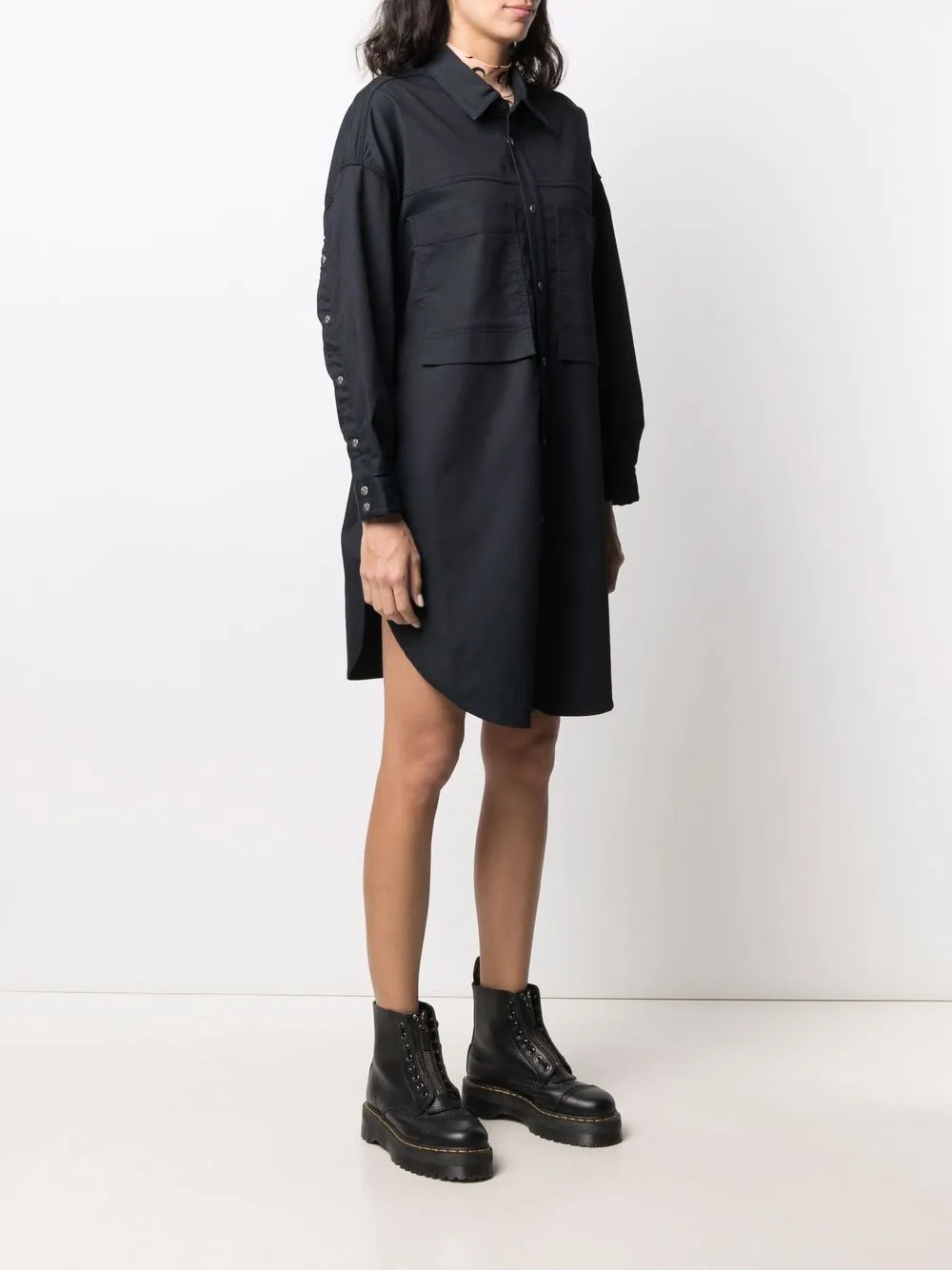 фото Diesel платье-рубашка joggjeans с нашивкой-логотипом