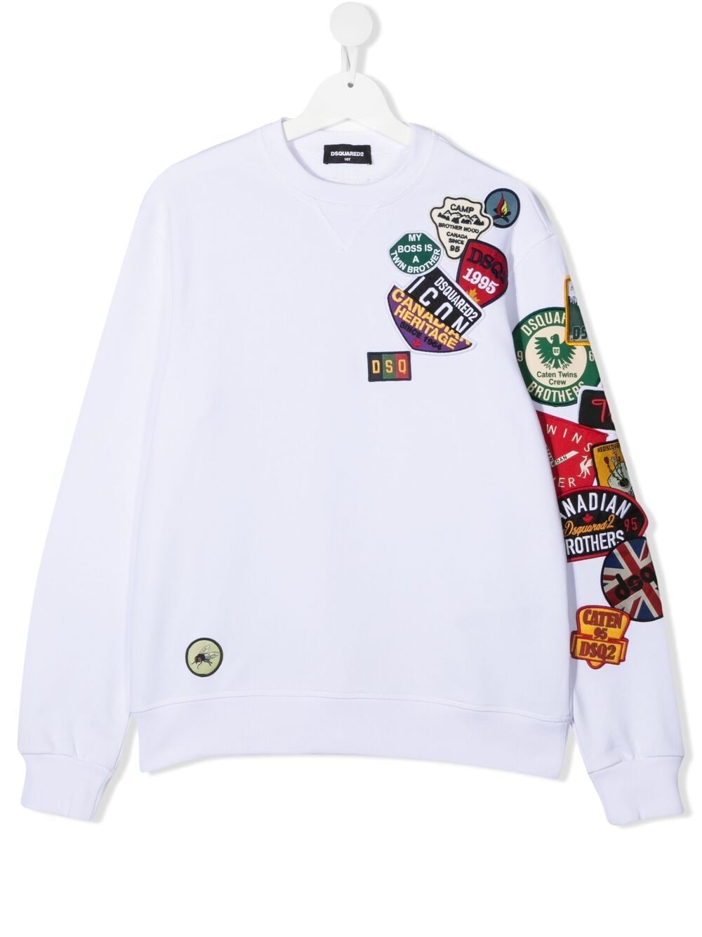 Dsquared2 Teen Multi-patch Detailed Sweatshirt In White