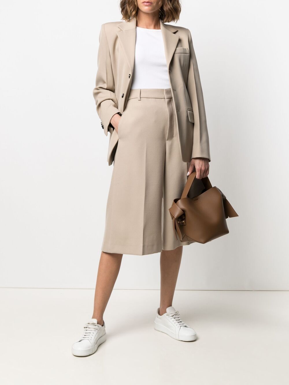 AMI Paris Blazer met enkele rij knopen - Beige