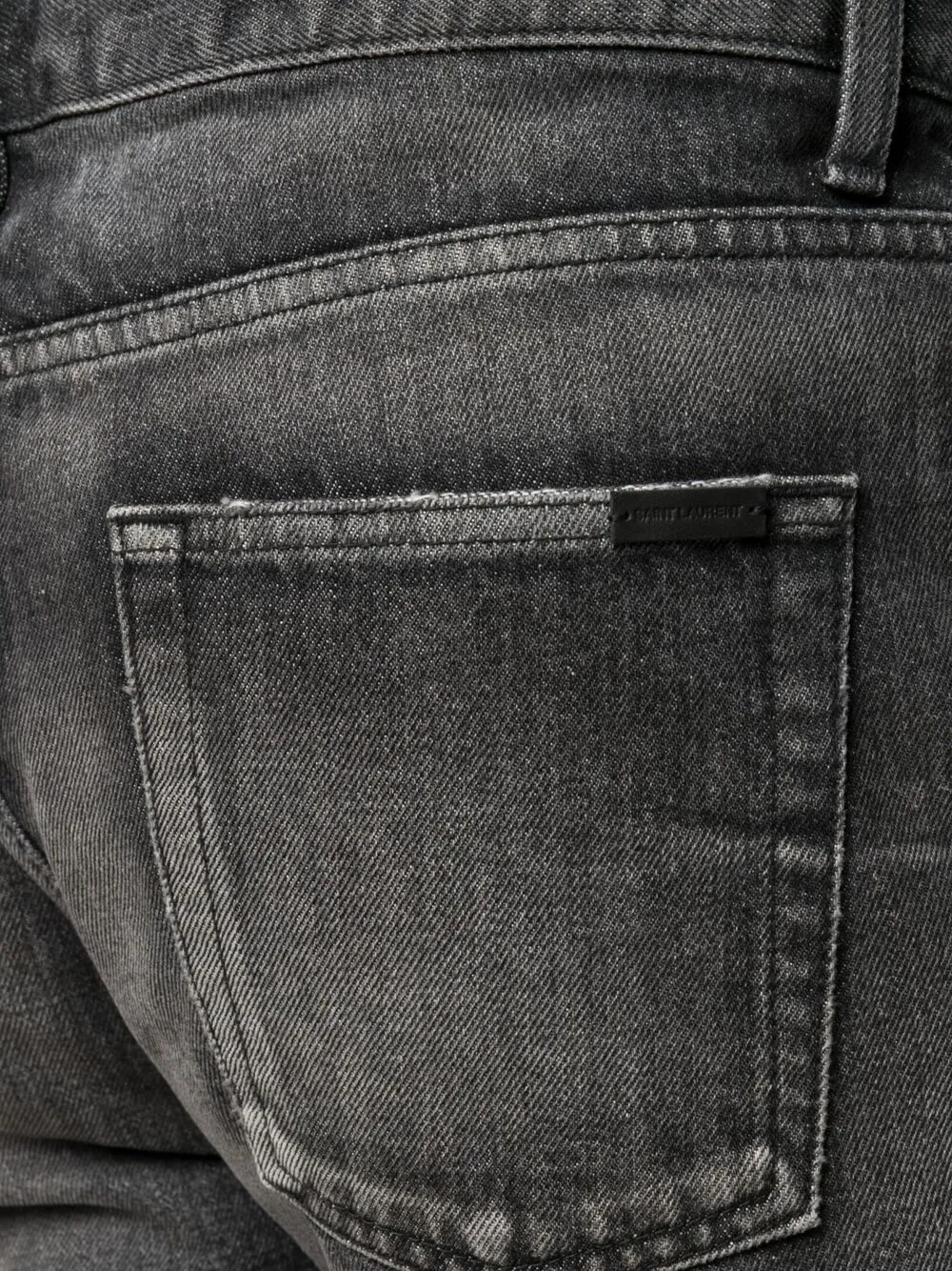 фото Saint laurent джинсовые шорты с бахромой