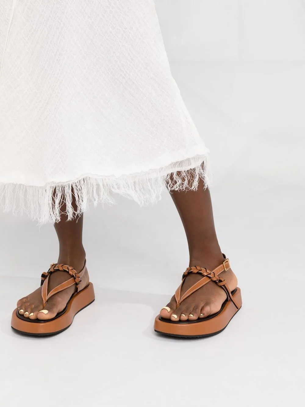 фото Acne studios юбка с завышенной талией и бахромой