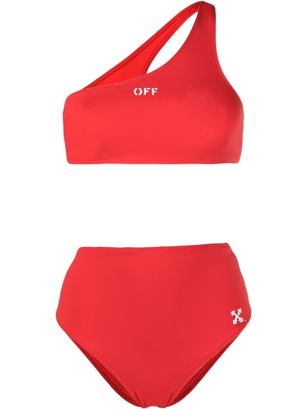 Off-white Logo-print Bikini In Red