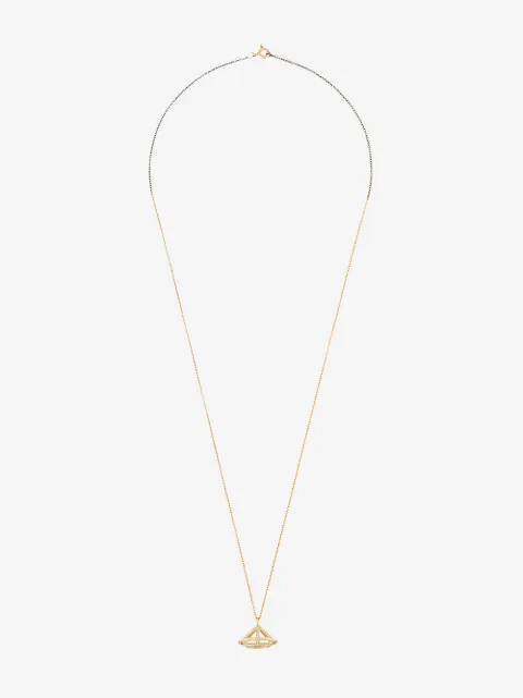 DALILA BARKACHE 18K 옐로 골드 다이아몬드 케이지 네크리스