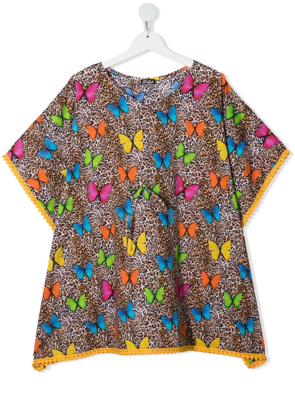 фото Mc2 saint barth kids teen kate leopard-print kaftan