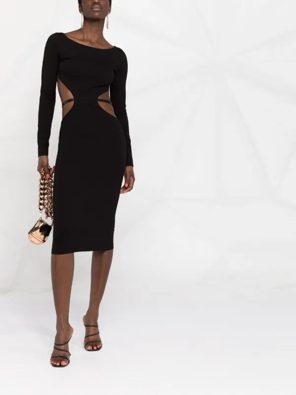 ワンピース DSQUARED2 Woman Dress Black S72CV0369S60365 001S DSQUARED2 long-sleeve cut-out Midi Dress | Black | FARFETCH