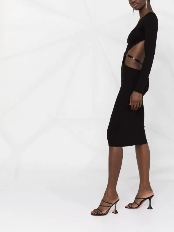 DSQUARED2 long-sleeve cut-out Midi Dress | Black | FARFETCH