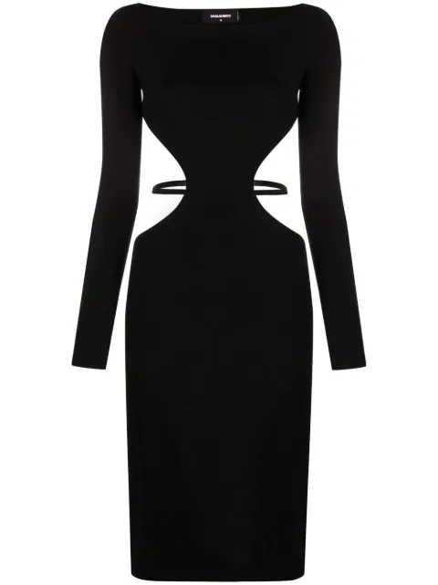 DSQUARED2 long-sleeve cut-out midi dress