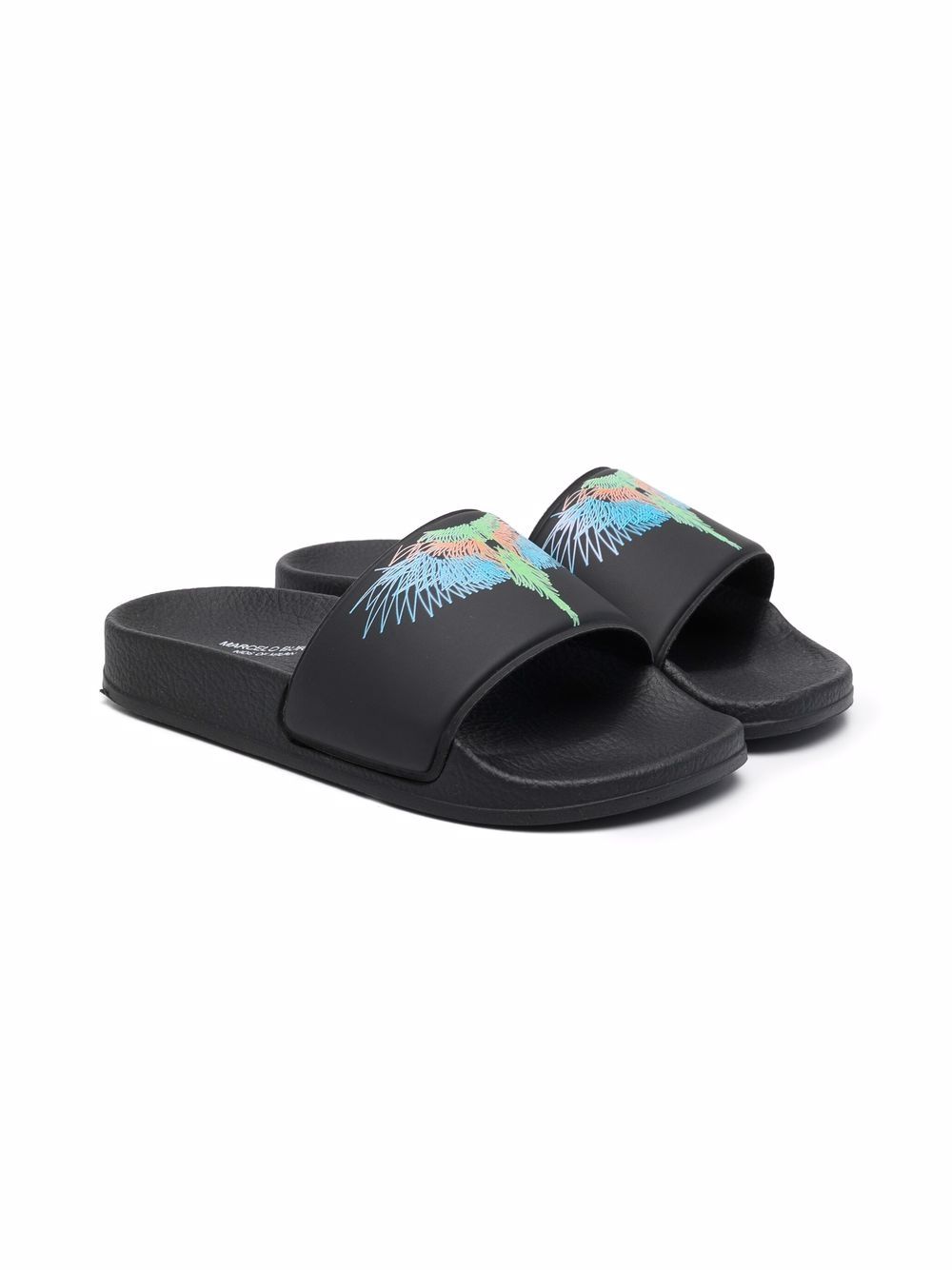 фото Marcelo burlon county of milan kids wings bezier sandals black light blue