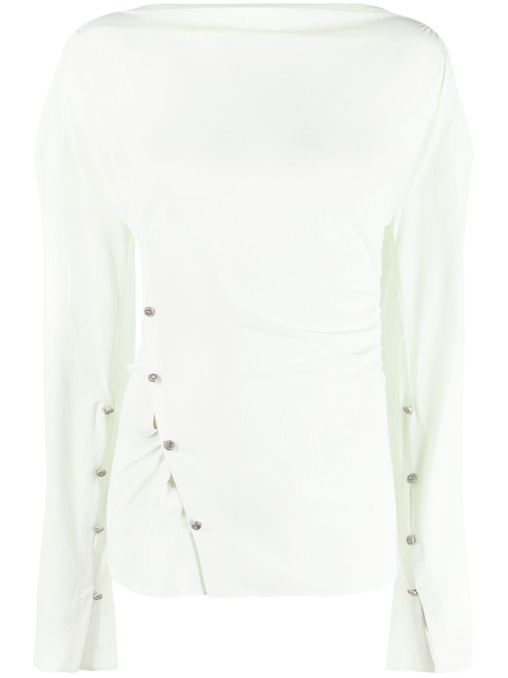 Acne Studios Button-embellished T-shirt In Green