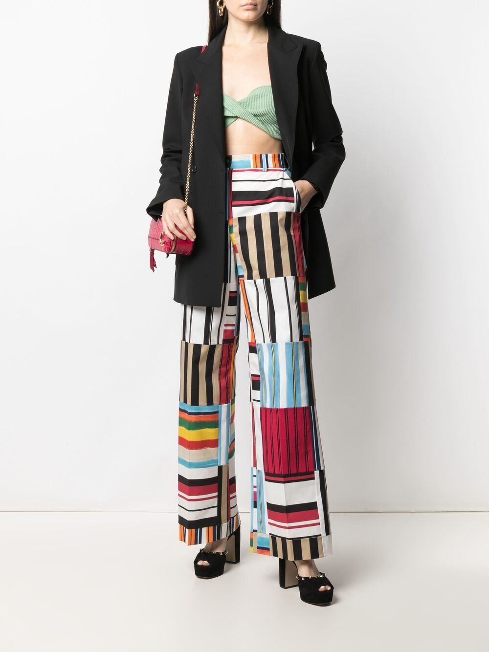 Image 2 of Dolce & Gabbana stripe-detail high-waisted trousers