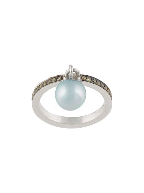 DALILA BARKACHE 18kt white gold icy blue Akoya pearl gemstone ring
