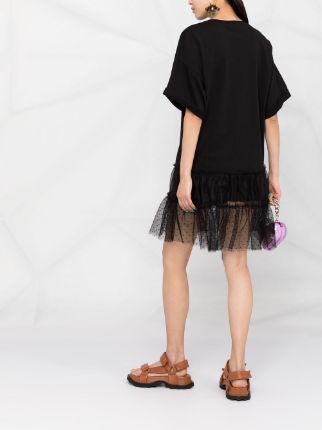 tulle-trim T-shirt dress展示图