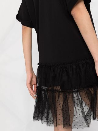 tulle-trim T-shirt dress展示图