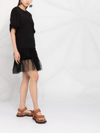 tulle-trim T-shirt dress展示图