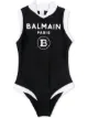 Image 1 of Balmain Kids two-tone logo print swimsuit