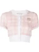 Image 1 of alexanderwang.t cropped gingham-check cardigan