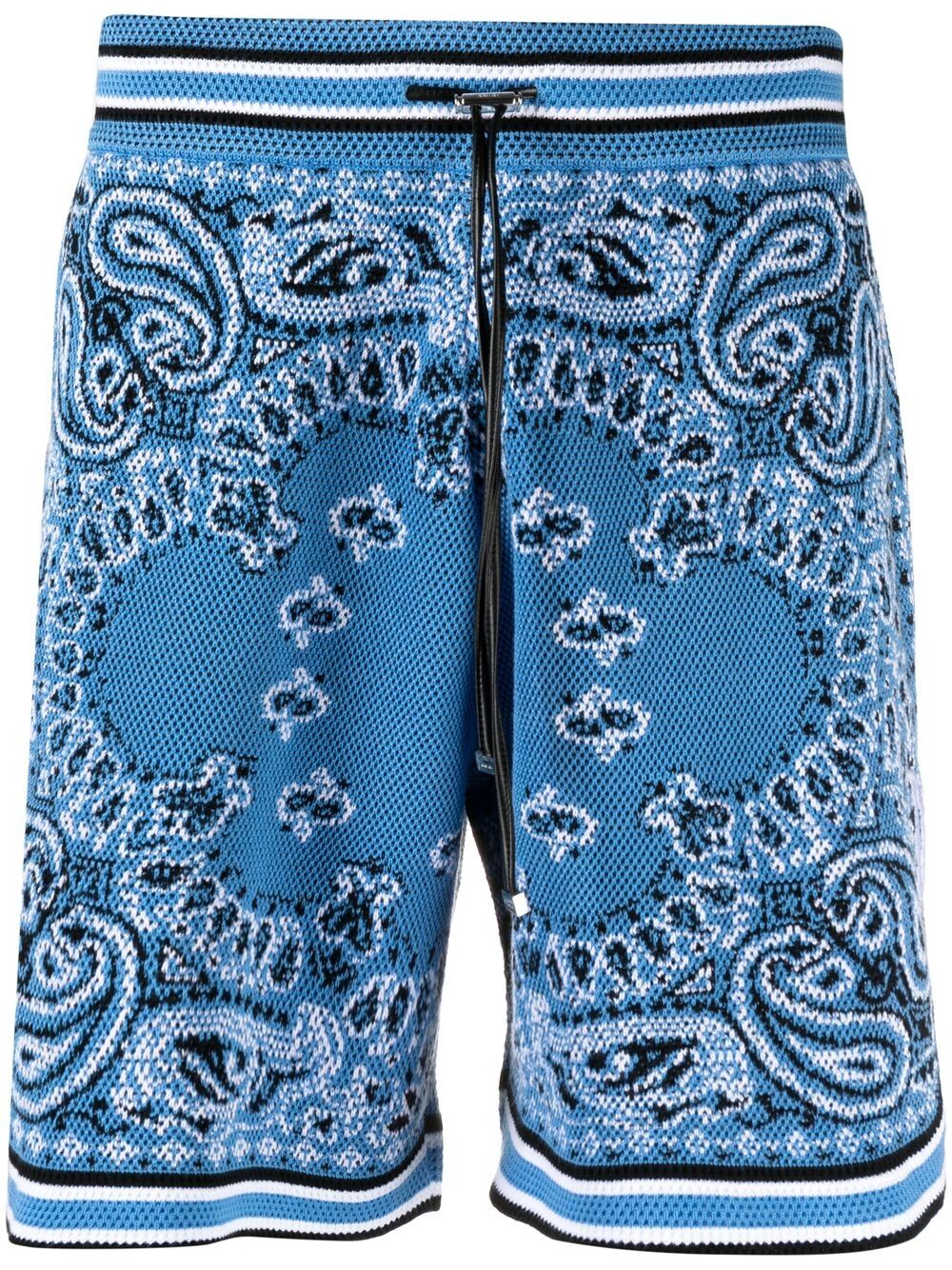 Amiri Bandana B-Ball Shorts in Blue & Black