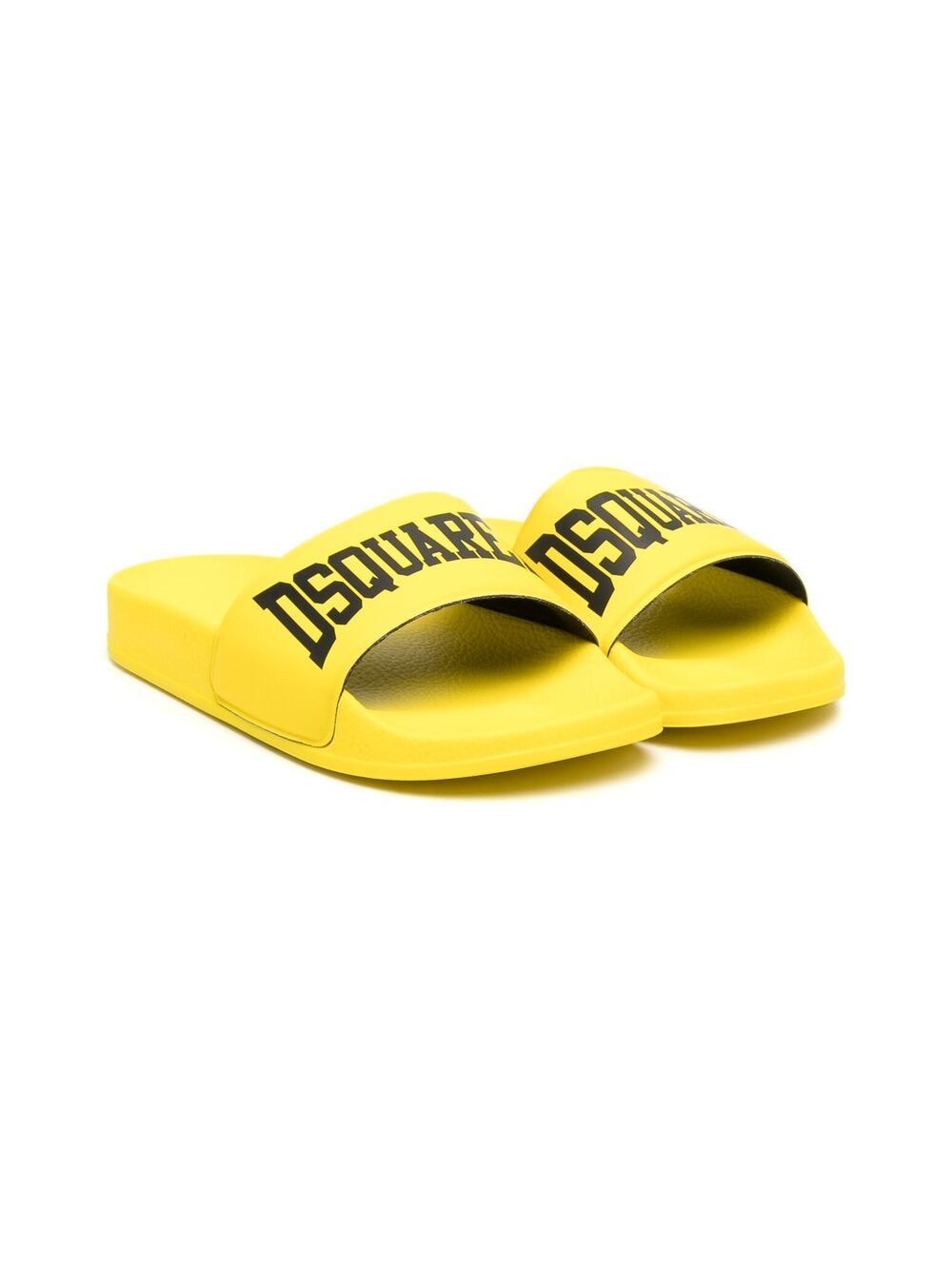 Shop Dsquared2 Logo-print Slides In Yellow