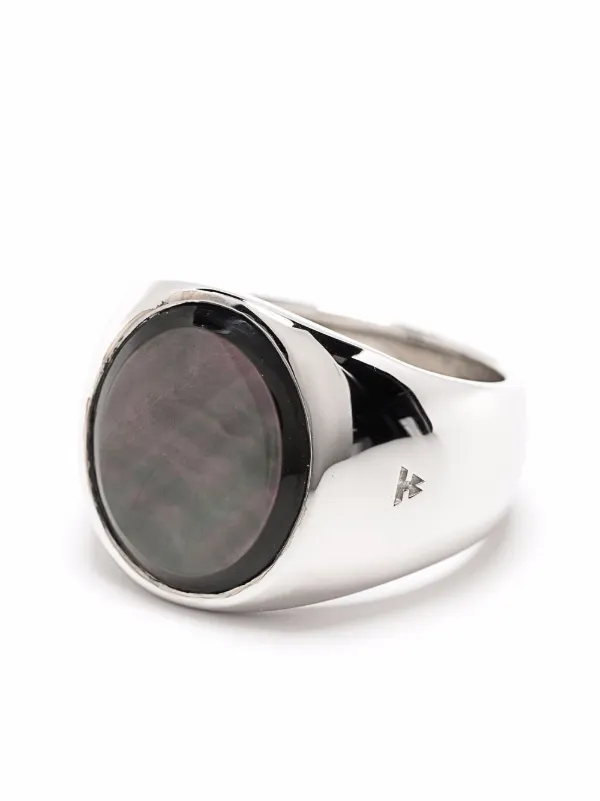 black mother-of-pearl signet ring