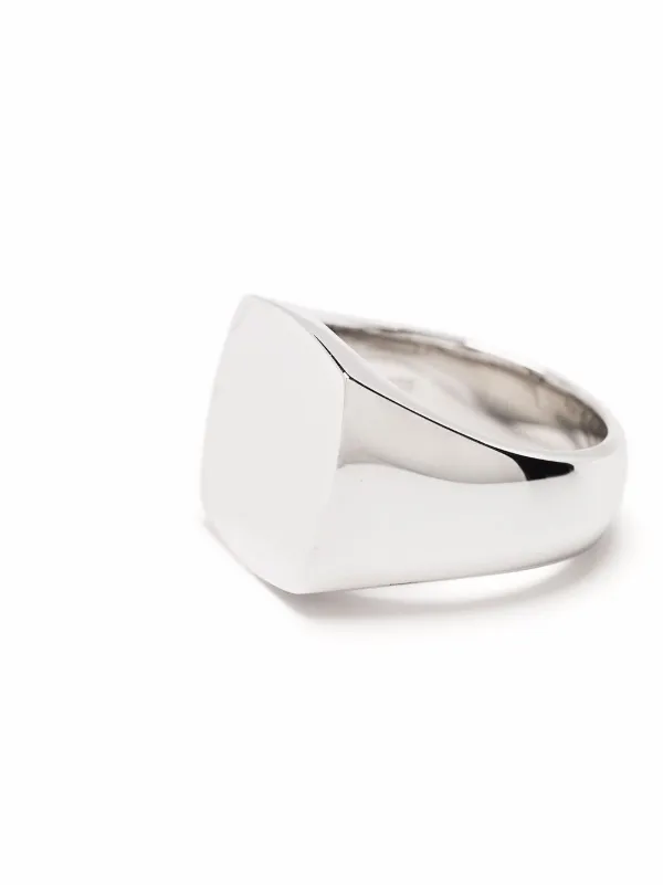 cushion polished signet ring