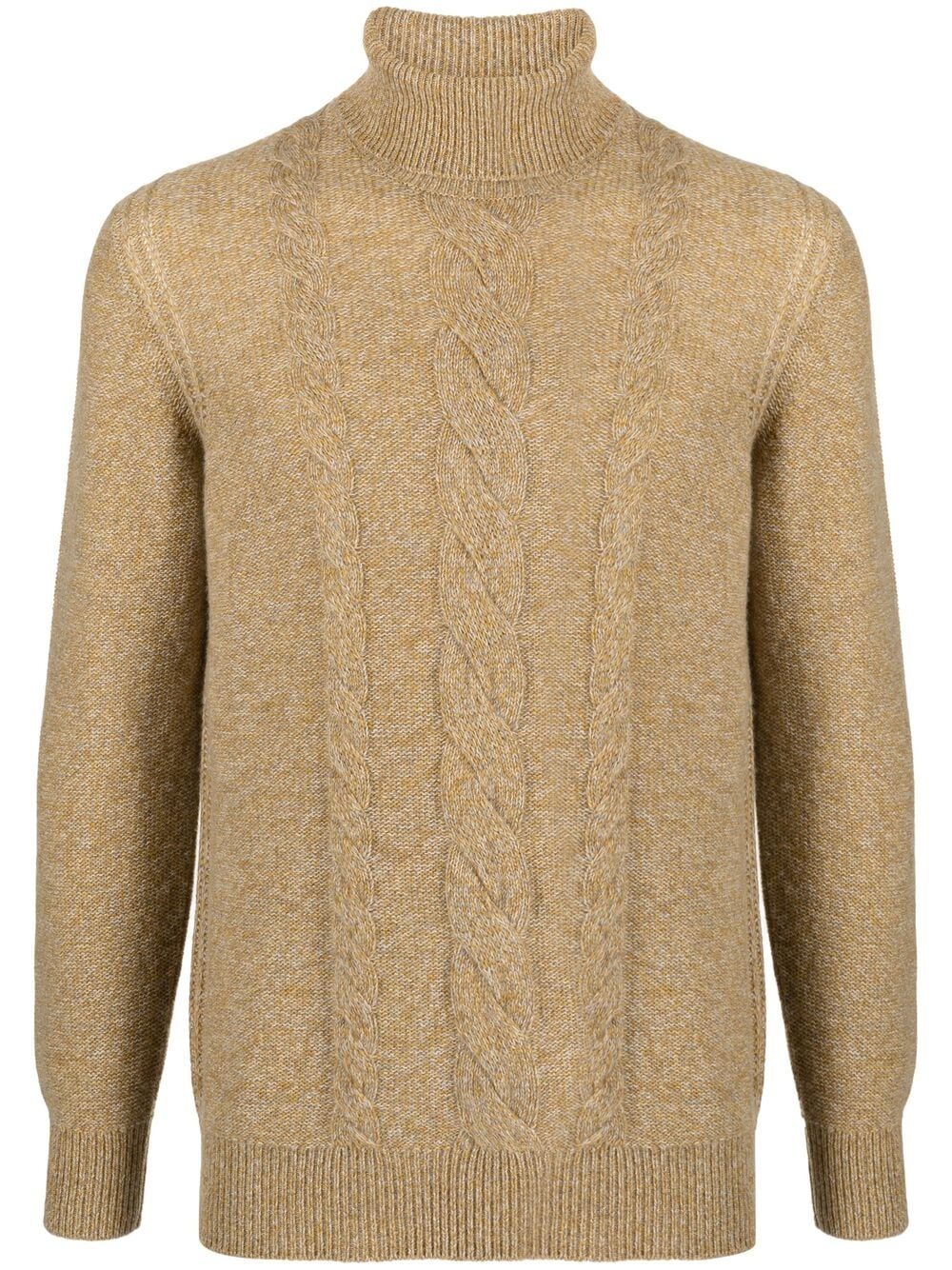 Loro Piana Cable-knit Roll-neck Cashmere Jumper In Yellow