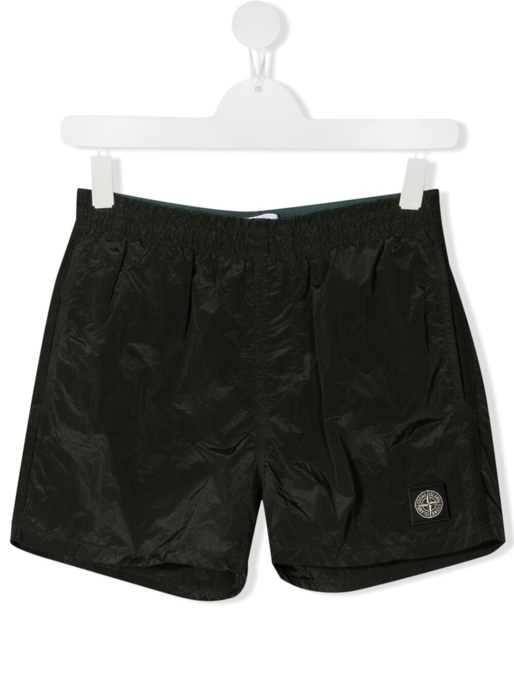 Shop Stone Island Junior Teen Logo-patch Swim Shorts In Blue