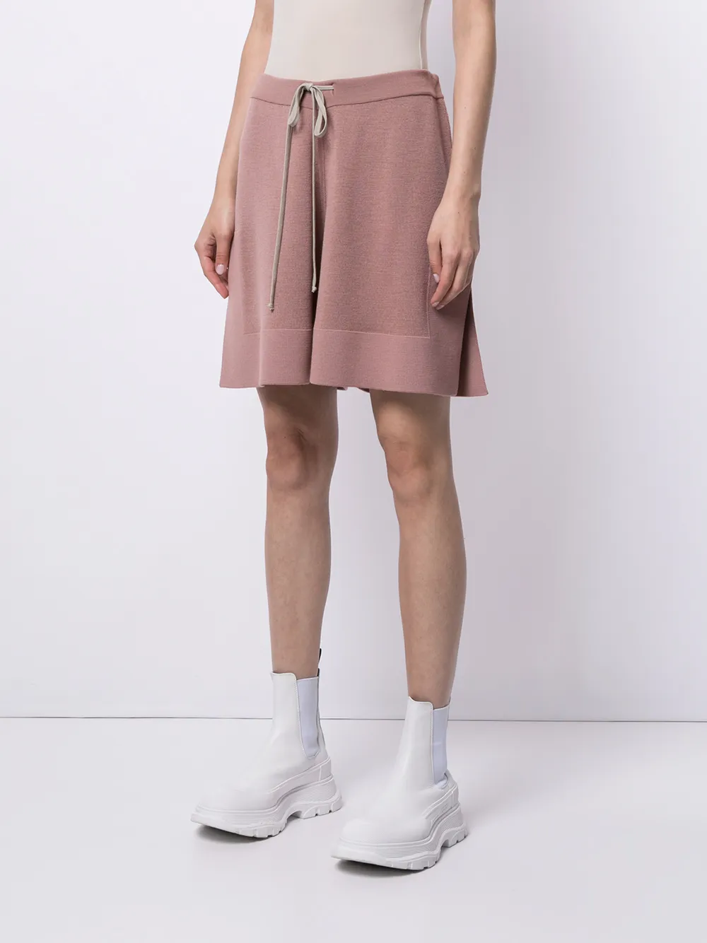 Rick Owens Knee-length Knitted Shorts In Pink