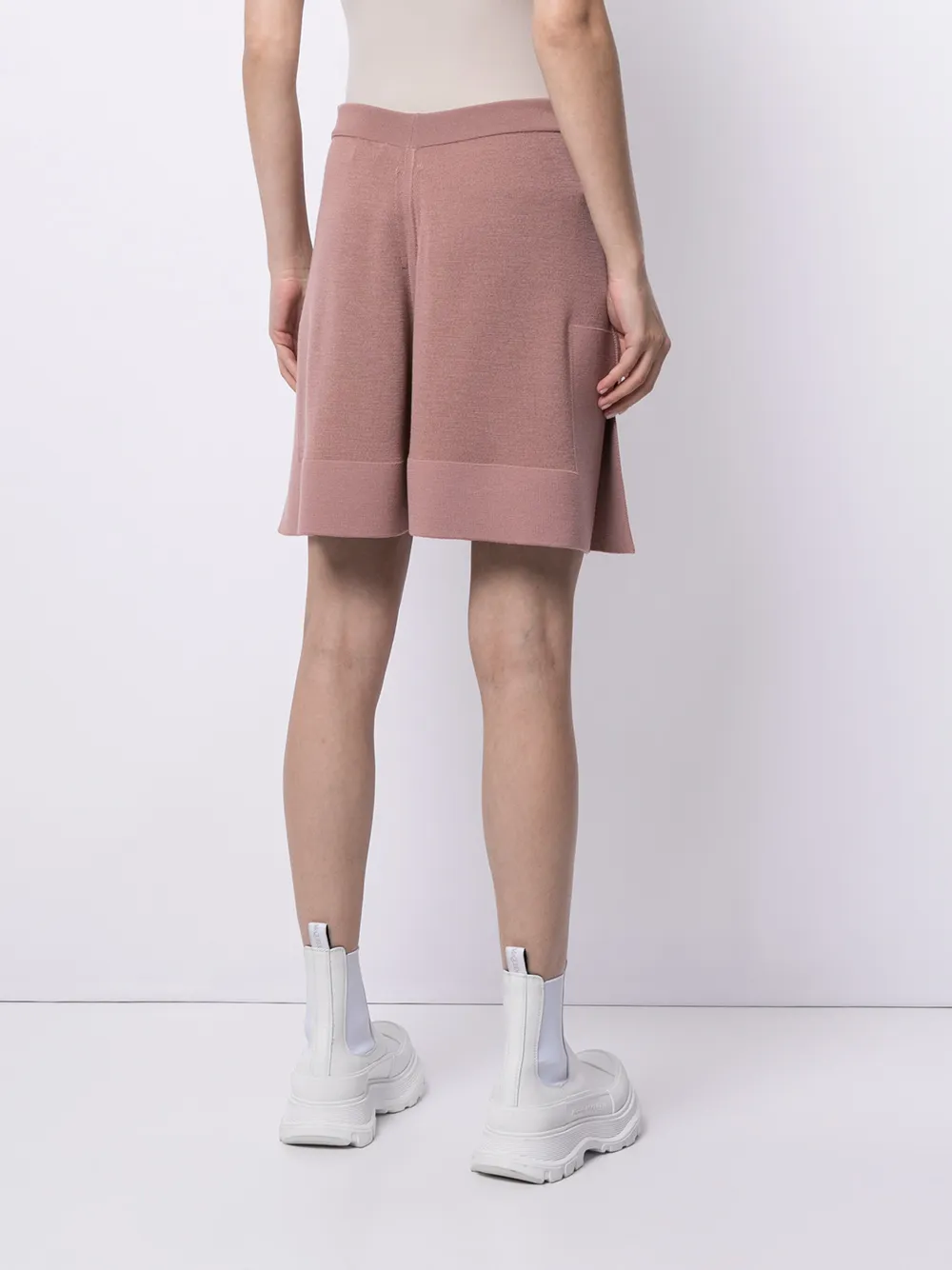 Rick Owens Knee-length Knitted Shorts In Pink