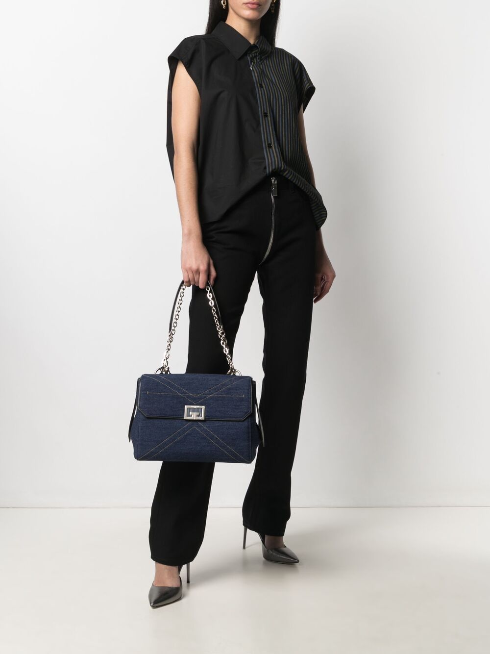 Shop Givenchy Slim Cut Zip-detail Jeans In Black