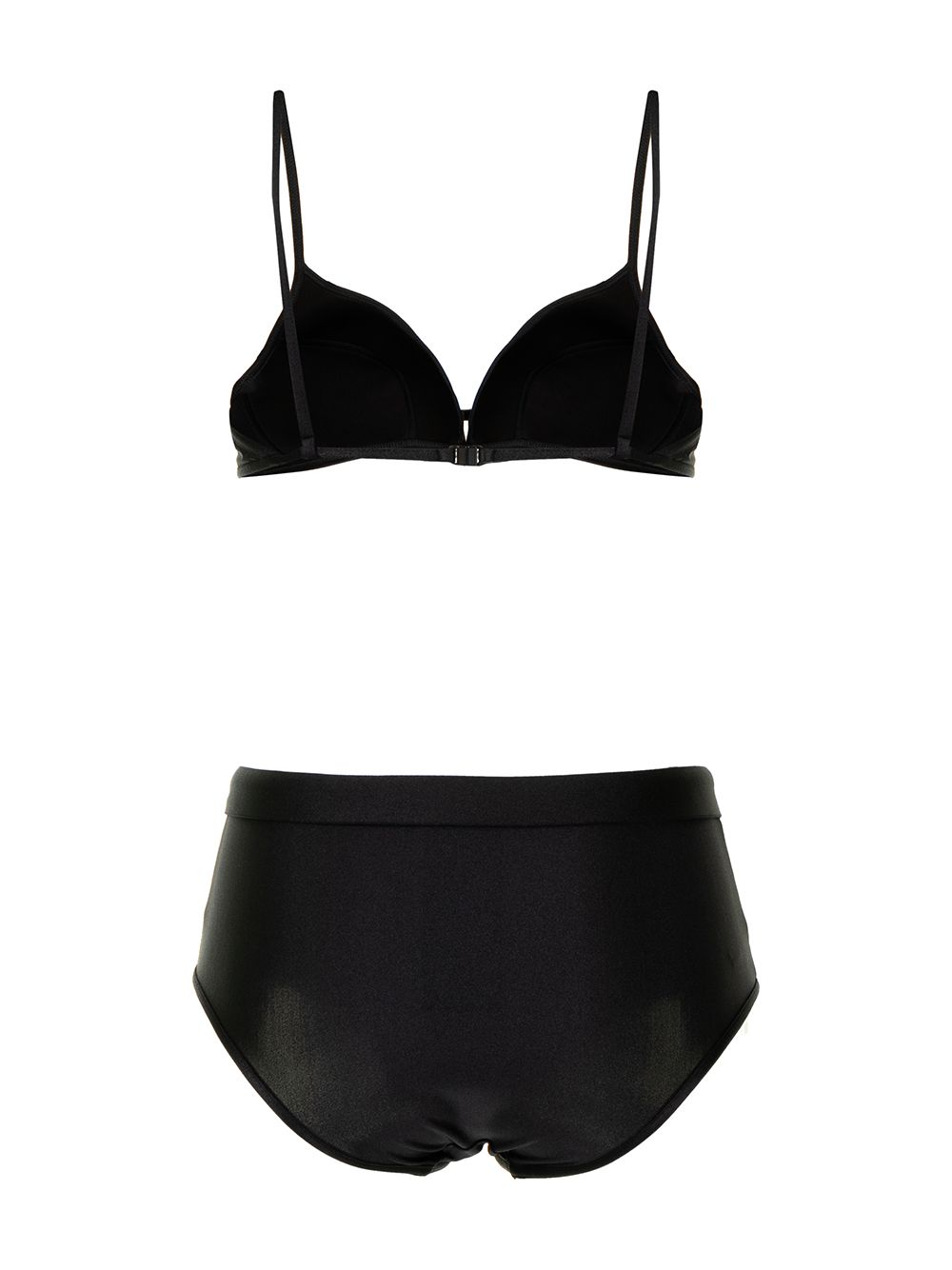 Pre-owned Fendi 2000s Ff Plaque Belt Bikini Set In Black